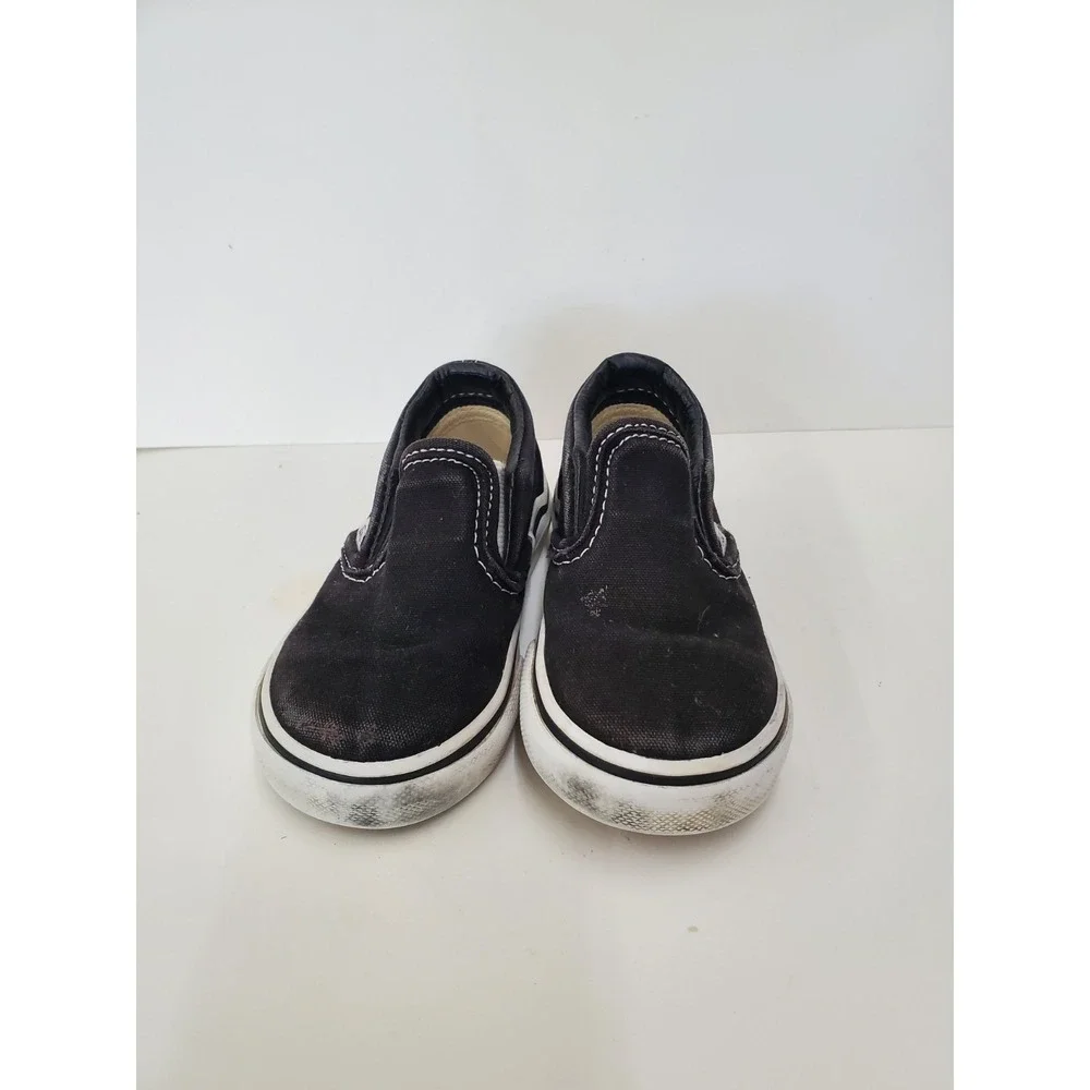 Vans Toddler Size 5 Black Slip-On Shoes (Classic) FLAWED 